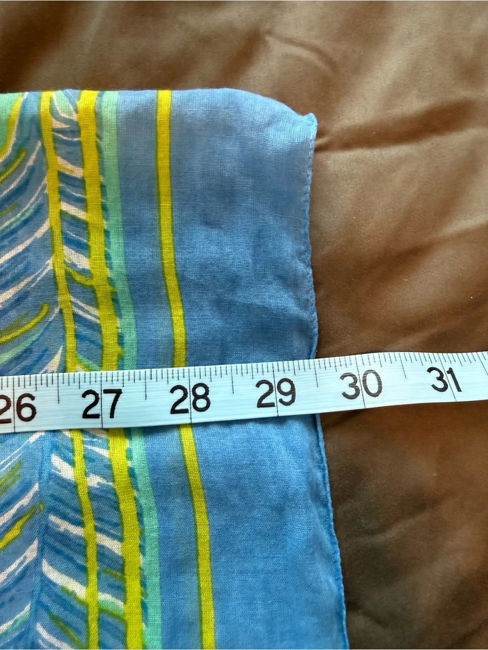 Vineyard Vines Blue & Green Leaf Tropical Beach Theme 100% Cotton Scarf Wrap